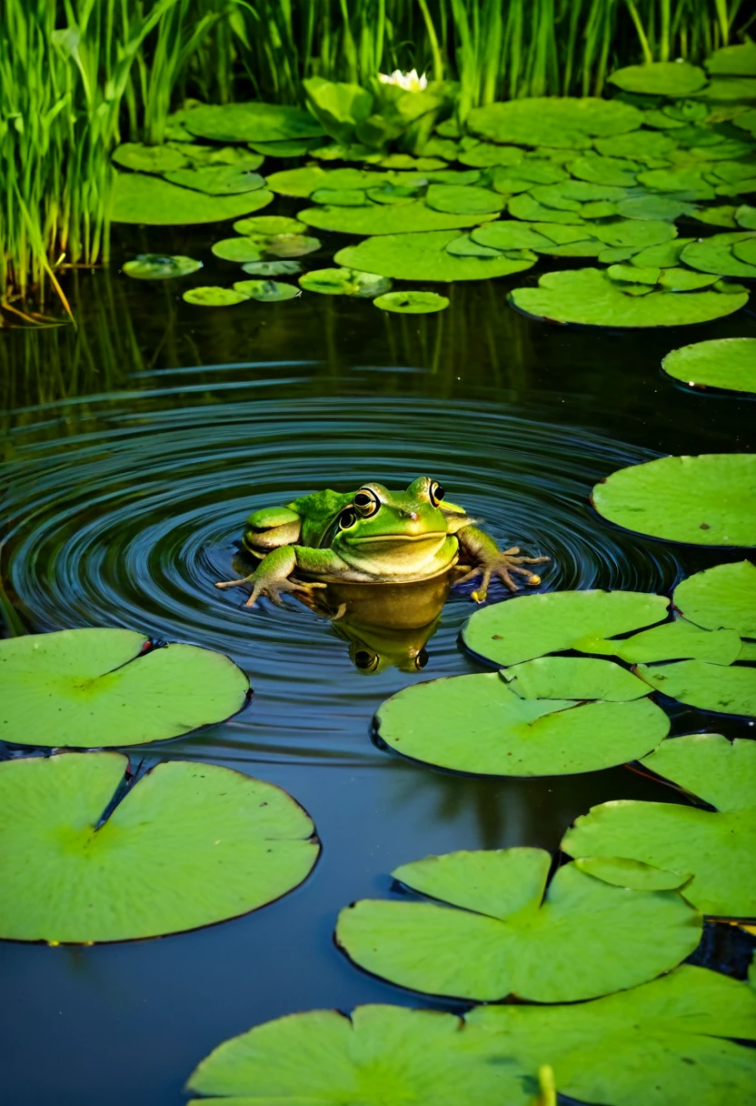 a frog in a pond, a fairy tale