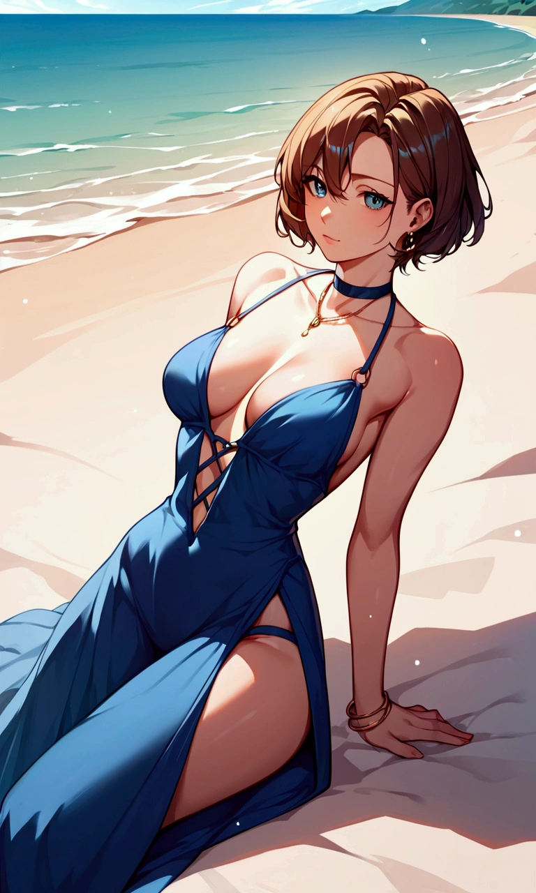 score_9, score_8_up, score_7_up, score_6_up, score_5_up, score_4_up, BREAK source_anime,rating_save, Beautiful Female short hair ,beach