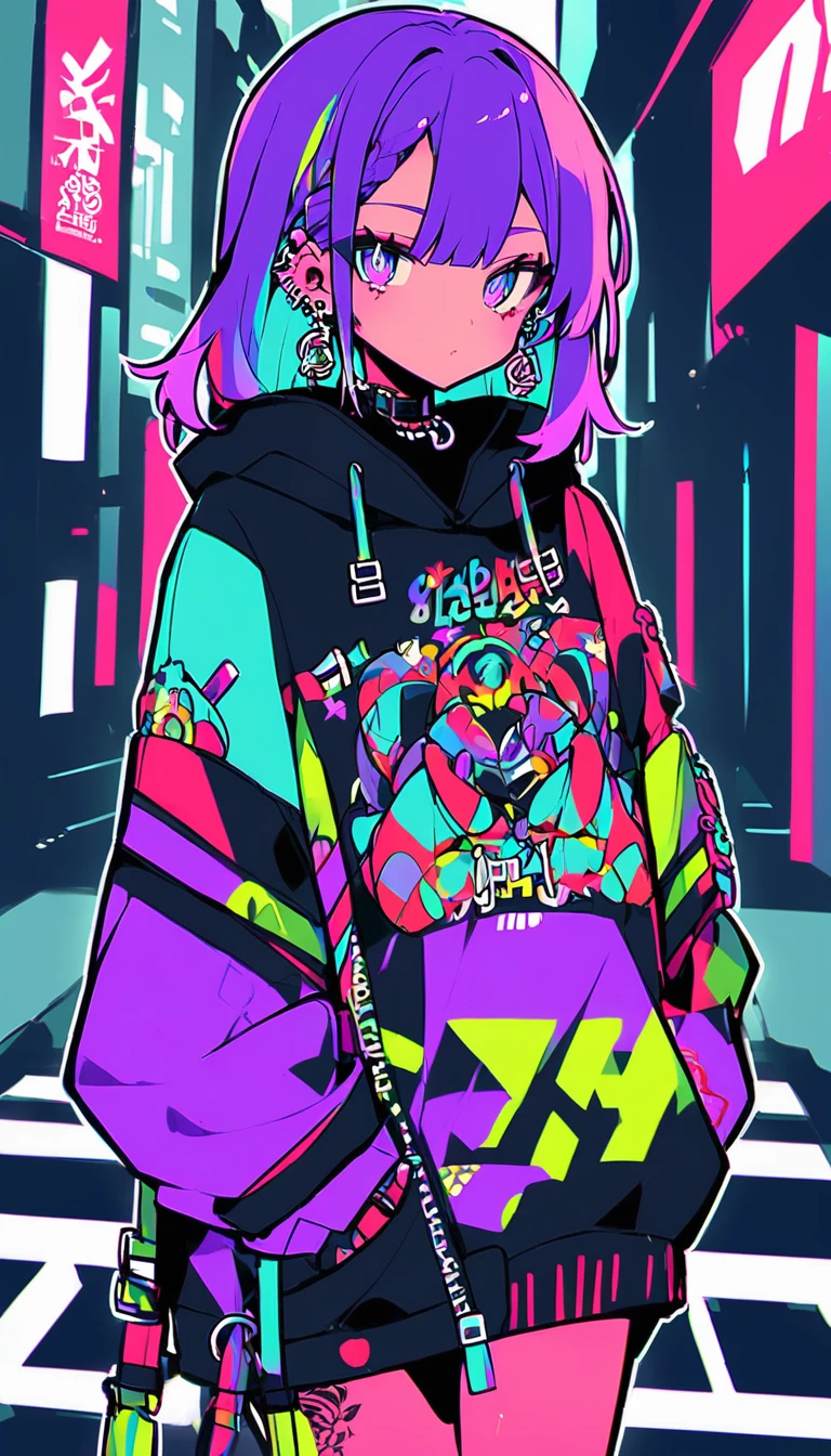 Inner color hair、Tattoo、Earrings、Street fashion