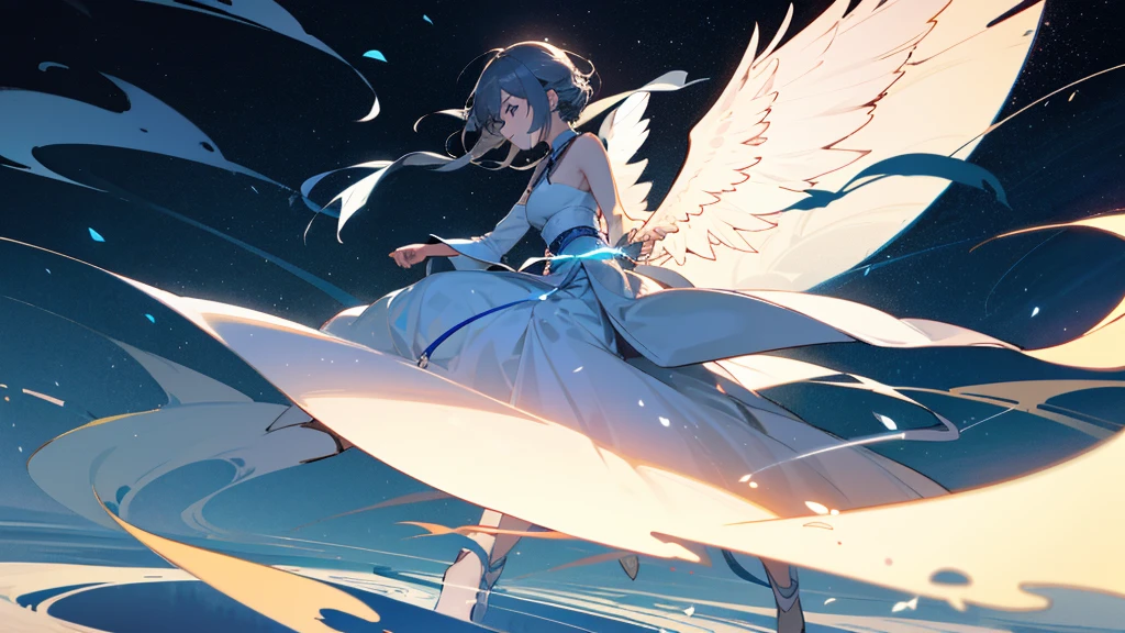 In the silence of the night、I drew a dancing silhouette in the gentle moonlight、Fantastic and romantic scenery。Silvery leaves fly up、star々quietly watches the movement。