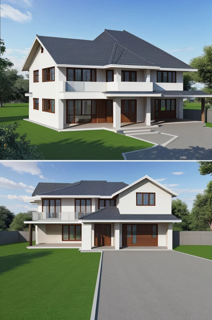 draw a house in autocad in 3d with floor and roof and also 2nd floor