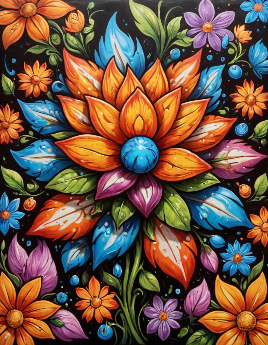 Oaxaca flowery and somber from the inside of a Maseru, elemental art