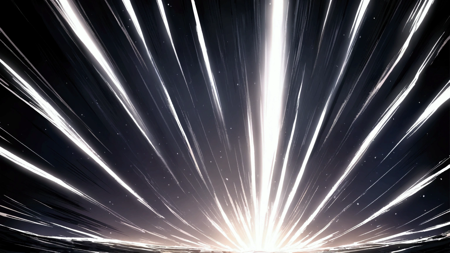 A very bright white light emanating from the center of the scene, covering the whole screen with a very bright white rays of light