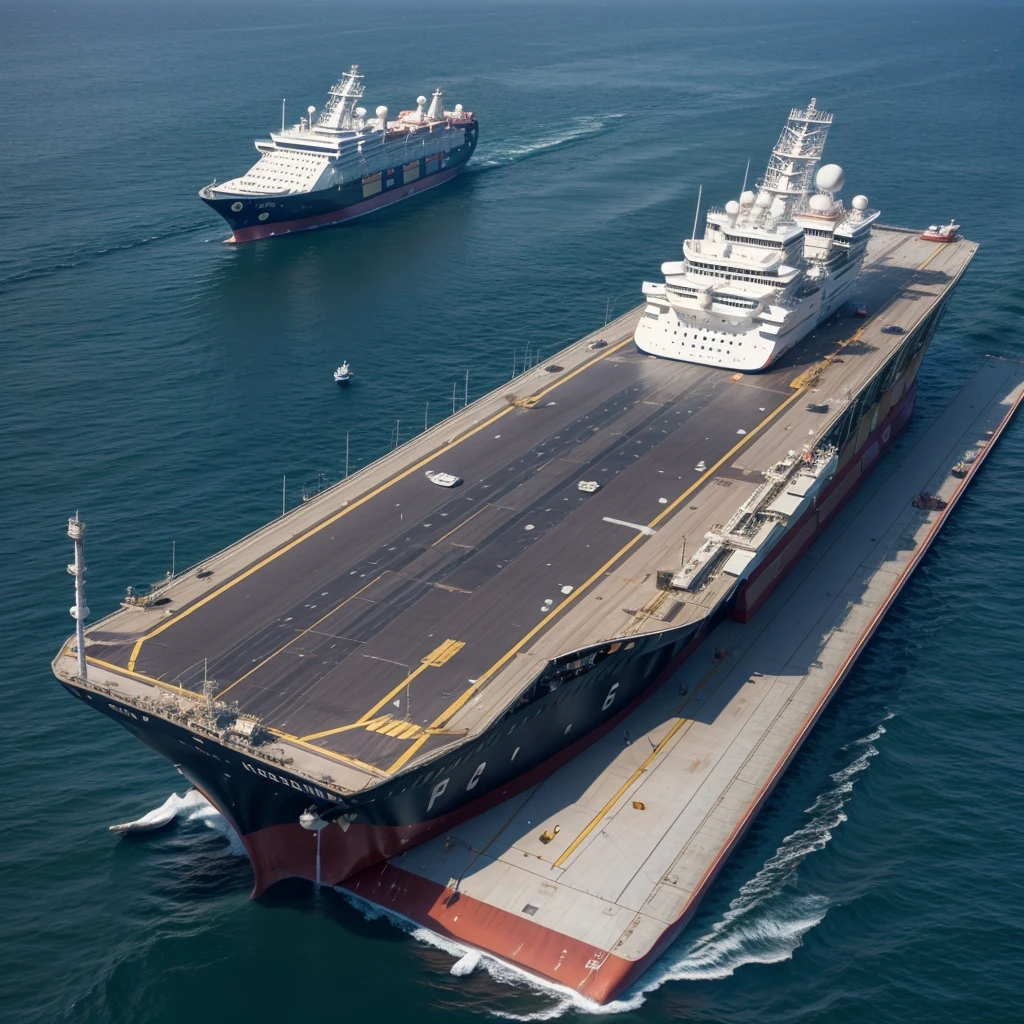 Helicopter arriving on oil ship