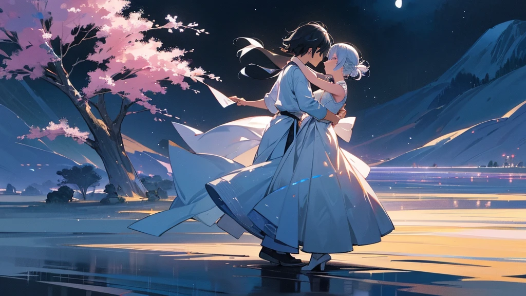 In the silence of the night、I painted a dance in the gentle moonlight、Fantastic and romantic scenery