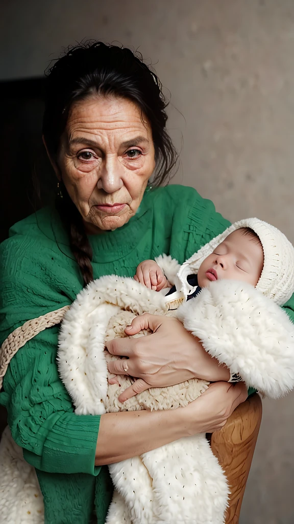 elderly woman face with wrinkles