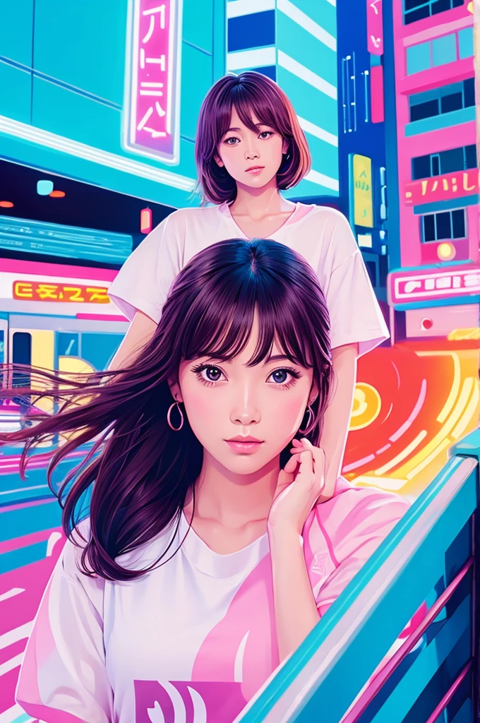 City pop style illustrations