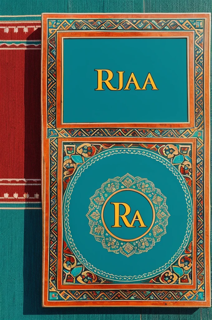 Create me a logo with the name Rja Store and Rja in turquoise and with traditional Persian things 