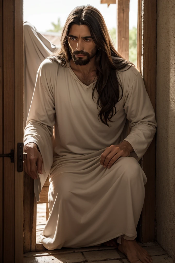 Jesus visiting a poor house
