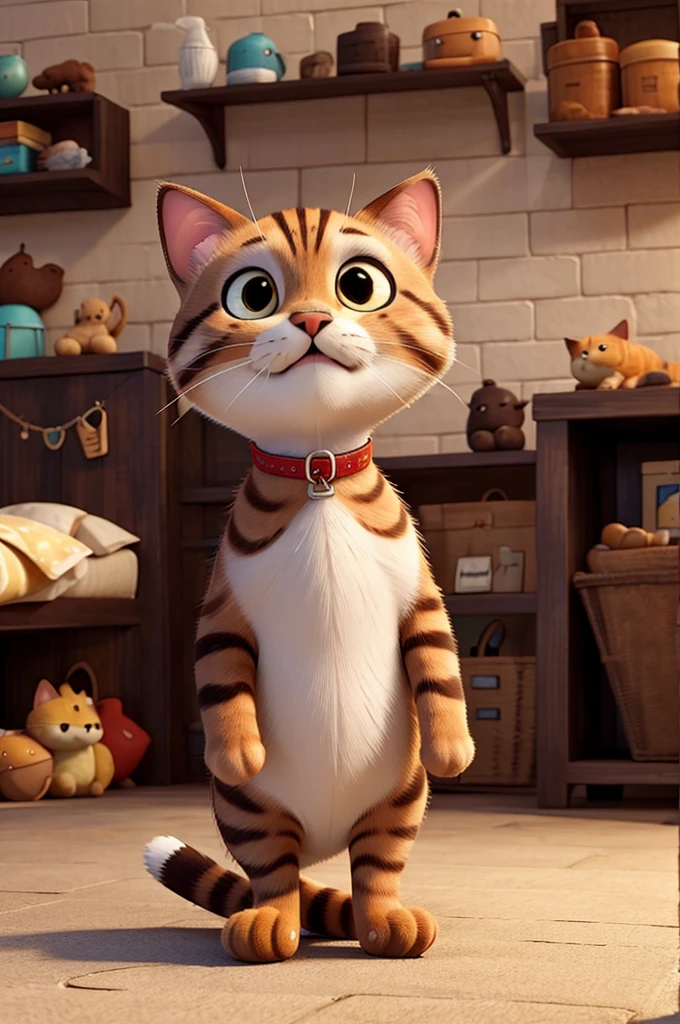 Cute striped brown cat
