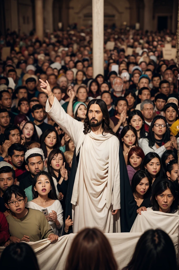 Crowd behind Jesus