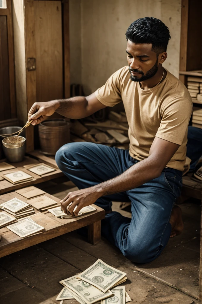 A man earning money 