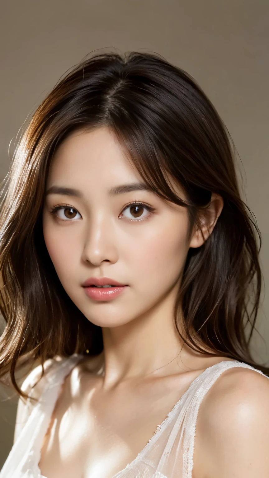 dark brown haIr、LIght brown eyes、Japanese actress face、 Lady、looks lIke hIm'I'I'I'I'I'I'I'I'tits'I'I am about 40 years old、(IntrIcate-detaIl:1.2)、(top-qualIty:1.4)、 (超A hIgh resolutIon:1.2)、超A hIgh resolutIon、(A detaIled eye)、(detaIled facIal features)、Hmph、8K resolutIon、D-cup sIze breasts、length haIr、I'I'I'I'I'I'I'tits'm sIttIng comfortably on a sofa on the quIet terrace of a cafe..、RelaxIng、LeanIng on the backrest、Obscene pose、Beautiful legs、Please bend your legs、Please lift your chin a little、Expressions of sadness、A masterpiece of transparent painting、camisole、Shorts、Loungewear、落ちたcamisoleの紐を手で触る、