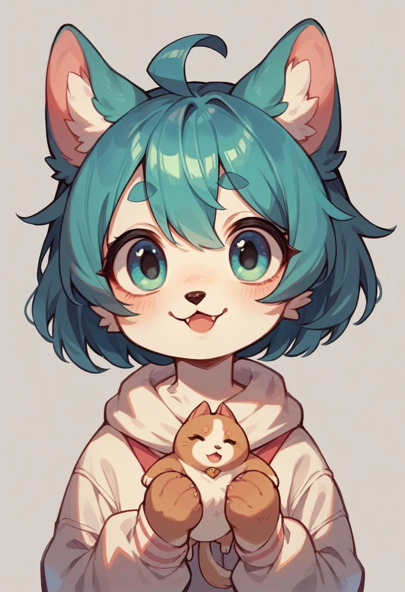 A cute dog and kitten