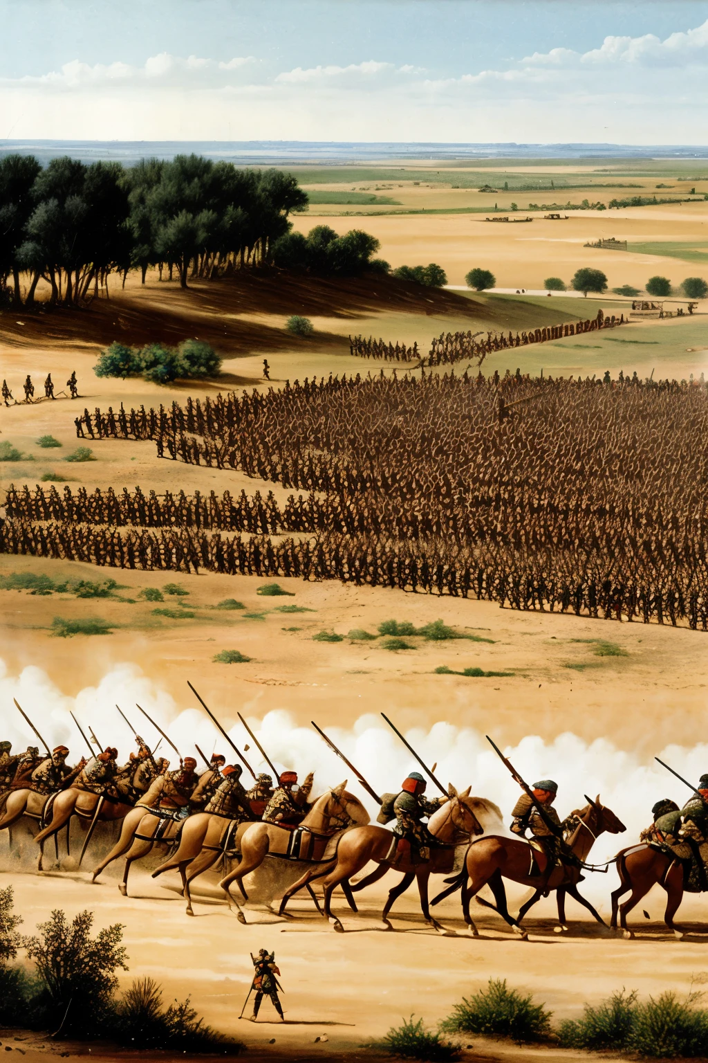 Ancient war people attack front lines
Spears are thrown speartons fight for the death gun's were fired people died the end