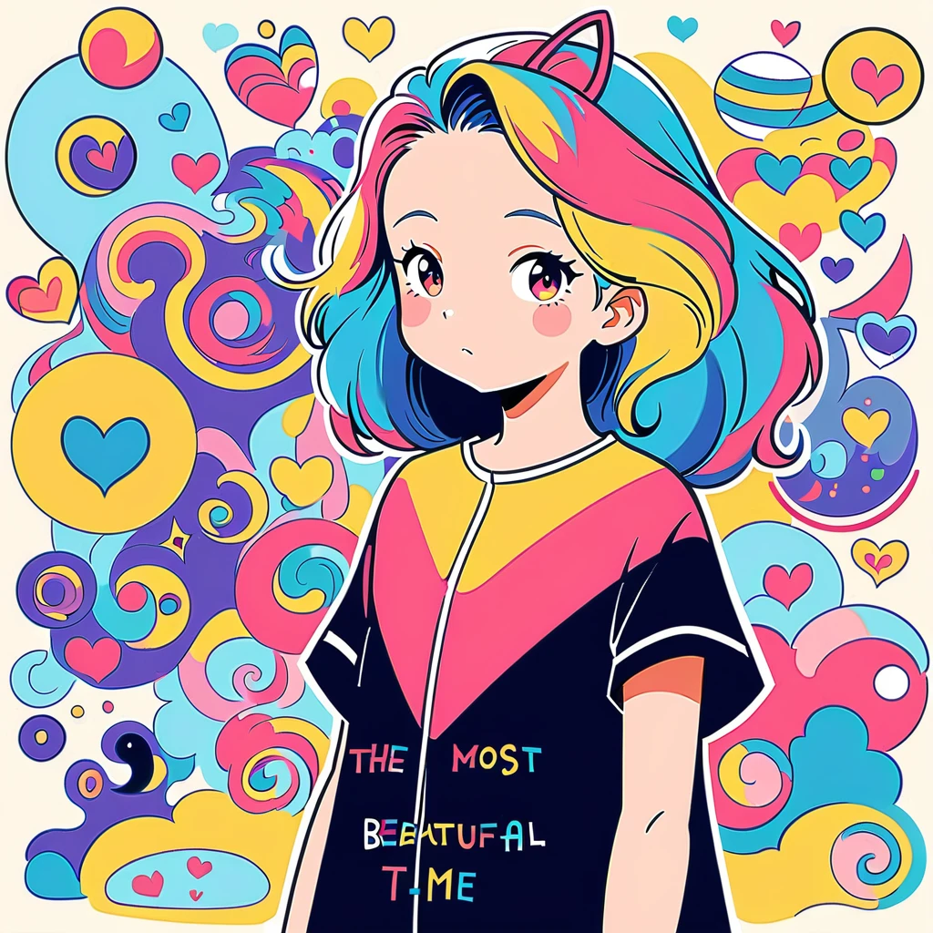 Simple line initials,Abstract art,Urban Background, Colorful Hearts ,(((The most beautiful girl of all time))), poster,Jim Mahfood,Ellen Jewett, hyper detailed, high contrast,masterpiece, white background、Simple line initials,Abstract art,Urban Background, Colorful Hearts ,(((The most beautiful girl of all time))), Cute Grim Reaper Character、Beautiful illustrations, Highest quality, Cute Grim Reaper、Bedroom, pastel colour, Fluffy bunny ears, , Silver long hair,