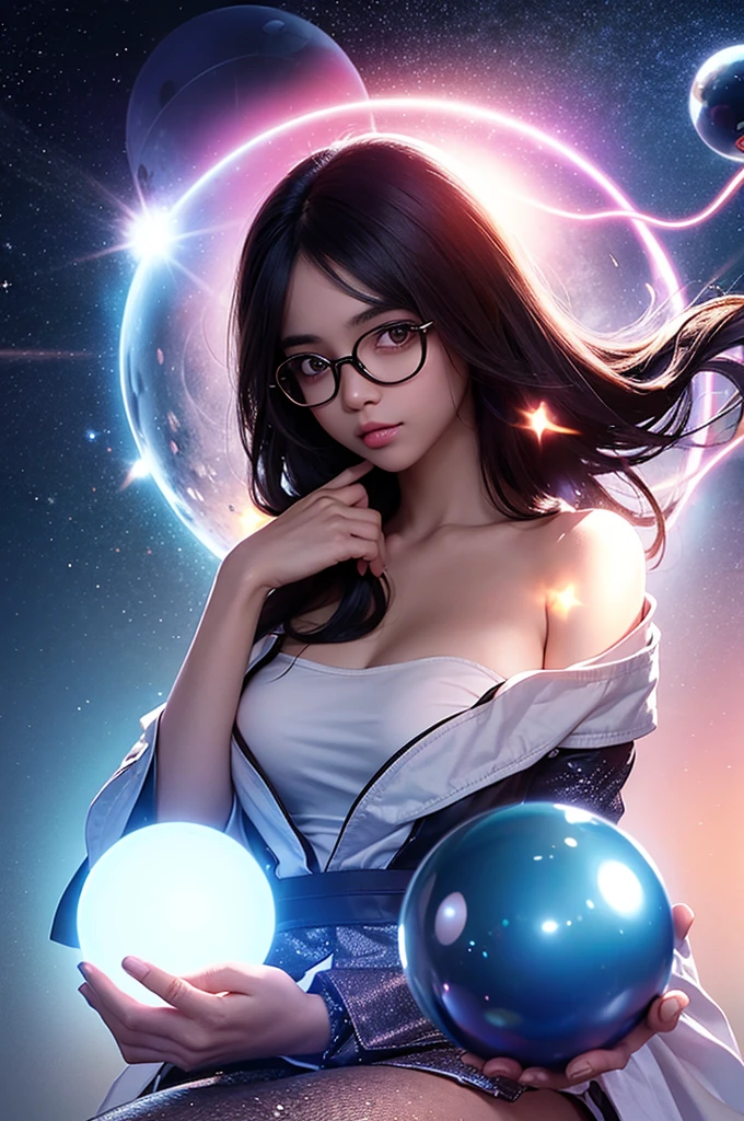 1名 27歳 woman, got it、(best illustrations)、8k UHD resolution、intricate details、最high quality、realistic、Super detailed、best lighting、best shadow、soft lighting、ultra hd、dungeon and Dragon、cave、dungeon、 necromancer、night、dark style、Succubus、devil&#39;Daughter of、bat wings，(((デーモンホーンラック縁round glasses))))、(((big breasts)))、(devil&#39;tail)、(red eyes shine:1.6)、masterpiece、beautiful features、Tyndall effect、realisticphotograph、(high detail skin:1.2)、8KUHD、Digital single-lens reflex camera、high quality、photograph、High resolution、 absurd、Ponytail distortion、Optimal ratio of 4 fingers and 1 thumb、1 girl、hair ornaments、真っ赤に輝くgemのネックレス、gem、beautiful expression、body up、big breasts emphasis、tight waist、wide ass、Tyndall effect、Photoreal、(high detail skin:1.2)、dark and mysterious version, lipstick red lips, thin and beautiful lips, Don&#39;Don&#39;Don&#39;don&#39;t laugh, please keep your mouth shut, Characters created by Karol Baku and Pino Denis, intricate details, detailed background, very detailed, magic of light, woman, cute face, ((((giant glasses, otaku glasses, thick glasses, round glasses))))、 looking at the Upper body of the goddess , round chest, big and round chest, phoenix hair brooch, long hair with bangs, (Long hair has seven colors like a rainbow:1.9), Beautifully detailed face and well-proportioned eyes, (Crystal clear red eyes: 1.8), Big round eyes and very beautiful and detailed makeup, Visionary, long silk nightgowns, mysterious makeup, ブresponseレット, I dyed the side bangs light yellow...., Upper body, (goddess Upper body: 1.8), hanging arms, リアルで鮮やかなphotograph, (stars that make up : 1.7), ( Space-time portal of sky and imagination: 1.8), fiction art, RAWphotograph,黒い着物のphotograph, 最高のphotograph , expensive_response, 最high quality, 最高のphotograph, 8K quality, 8k ultra , surrealism, 最も経済的な本物のphotograph, Artistic portrait of 12 signs, Symbol of one of the 12 signs on the reverse side, 12 Portrait of the Goddess, 最もrealistic配色, 最高のphotograph color, masterpiece, hair ornaments, ネックresponse, jewelry, beautiful face, Upper body, Tyndall effect, photographのようにリアルな, Dark studio, border light, two tone light, (fine skin) expensive: 1.2), 8k UHD, Digital single-lens reflex camera, soft light, expensive quality, volume light, Frank, photograph, expensive responseolution, 4K quality, 8k, Bokeh, smooth and sharp, 10x more pixels, Charming goddess, sexy goddess, (background space: 1.8), (milky way: 1.7), aurora, lightning, (auroraの背景: 1.8) <roller:crazy_perfect eyes_v1_from_v1_, beautiful goddess and flowers, 