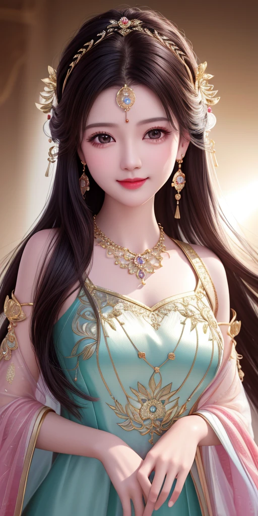 best quality, masterpiece, highres, 1girl, transparent silk china dress, beautiful face, hair ornament, looking at viewer, smile, closed mouth,lips, dress,hair ornament, necklace, jewelry, long hair, earrings, Beautiful face,upon_body, tyndall effect,photorealistic, dark studio, rim lighting, two tone lighting,(high detailed skin:1.2), 8k uhd, dslr, soft lighting, high quality, volumetric lighting, candid, Photograph, high resolution, 4k, 8k, Bokeh