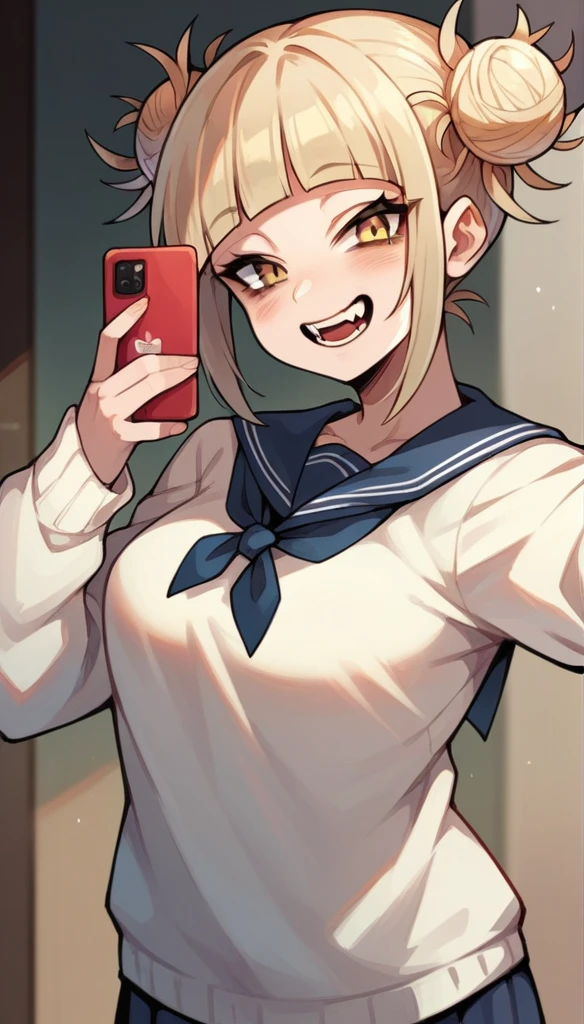 himiko toga sexy taking a selfie without her cell phone in her hand