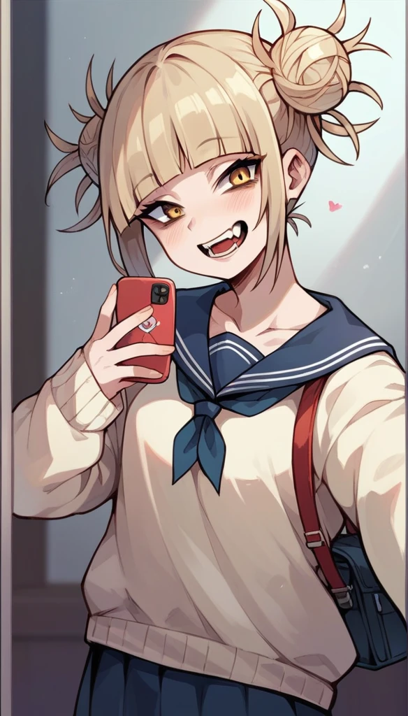 himiko toga sexy taking a selfie without her cell phone in her hand