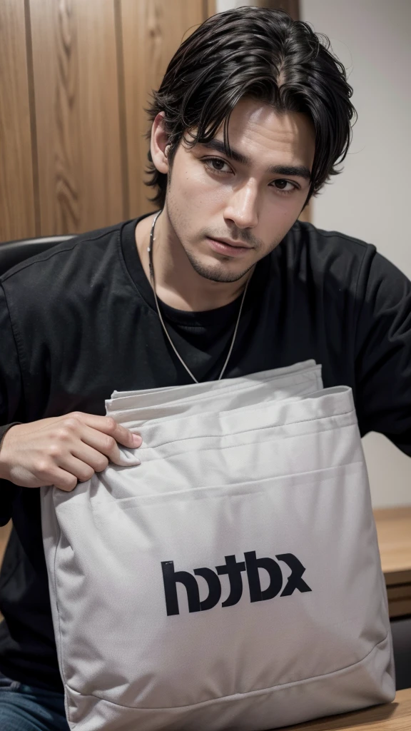 Homem no podcast