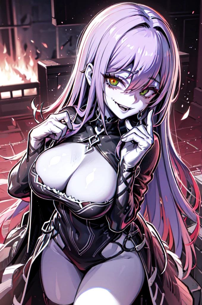 1boy, a man, green eyes, smile, (purple hair:1.2), despair, haunting, collarbone, thorns,hair between eyes, yoshitaka amano character design, style by NTY, morbid, solo (gesugao), gesugao facial expression, sadistic smile, big ,to evil smirk,latex hands,latex fingers,too evil huge laugh,sadistic smile,deep shaded face,,smile worst,worst ridecule,too evil moukery,,laugh full of malice,