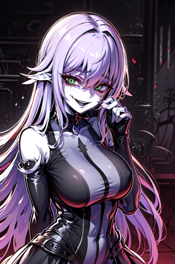 1boy, a man, green eyes, smile, (purple hair:1.2), despair, haunting, collarbone, thorns,hair between eyes, yoshitaka amano character design, style by NTY, morbid, solo (gesugao), gesugao facial expression, sadistic smile, big ,to evil smirk,latex hands,latex fingers,too evil huge laugh,sadistic smile,deep shaded face,,smile worst,worst ridecule,too evil moukery,,laugh full of malice,elbow gloves,