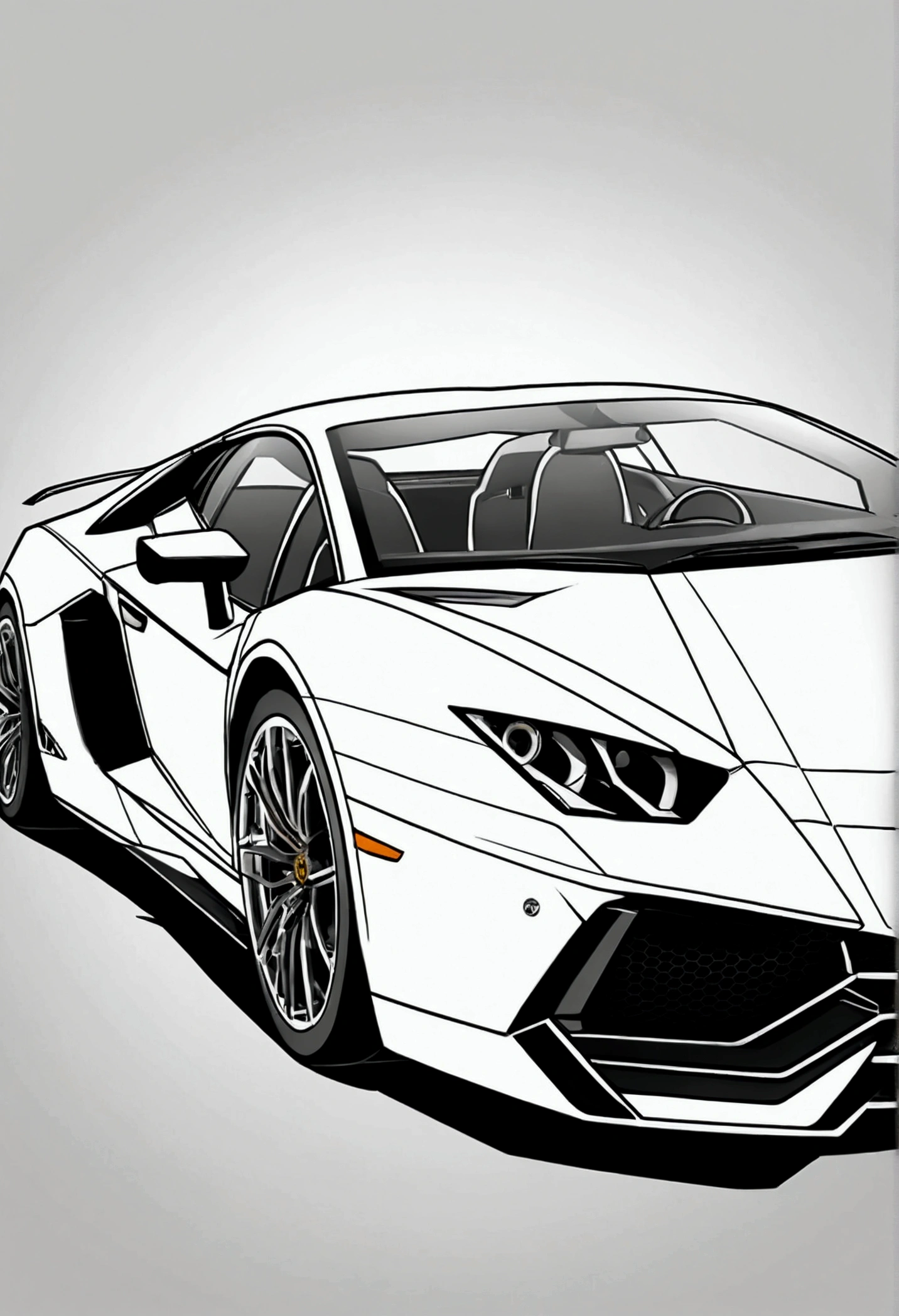 Line Art,(((draft))),(((no color))),Sports car color, Automotive Design Art, lamborghini, Bold Lamborghini style, No shadow.,Vehicle illustration, Sports Car, 10,  Beautiful line art,draft,Unpainted,Art style with outstanding details, Just a line.., Line Art HD, High contrast illustration, Sports Car, Sketch style, Car Design, Vector Art HD,  Sports Car,