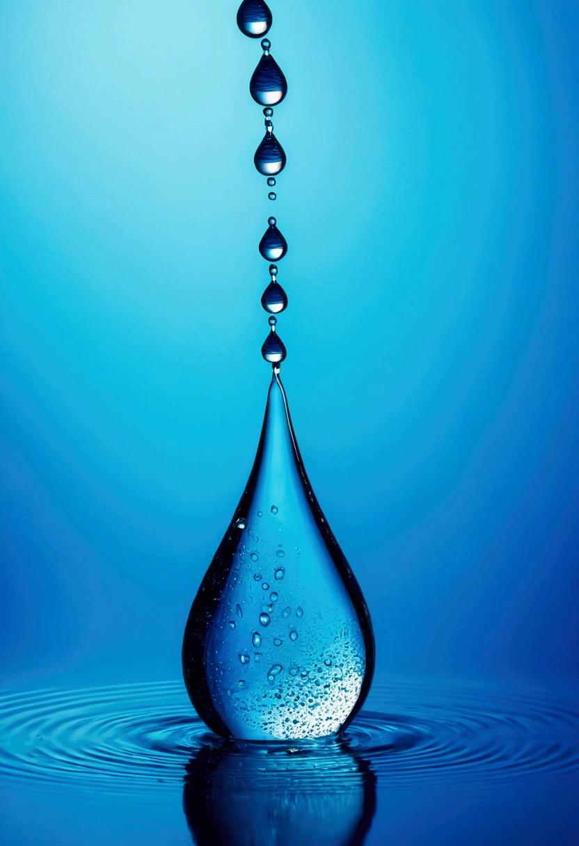 water drop on blue background, details,HRD,4k
