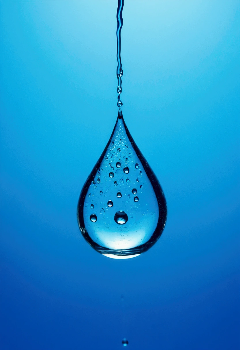 water drop on blue background, details,HRD,4k