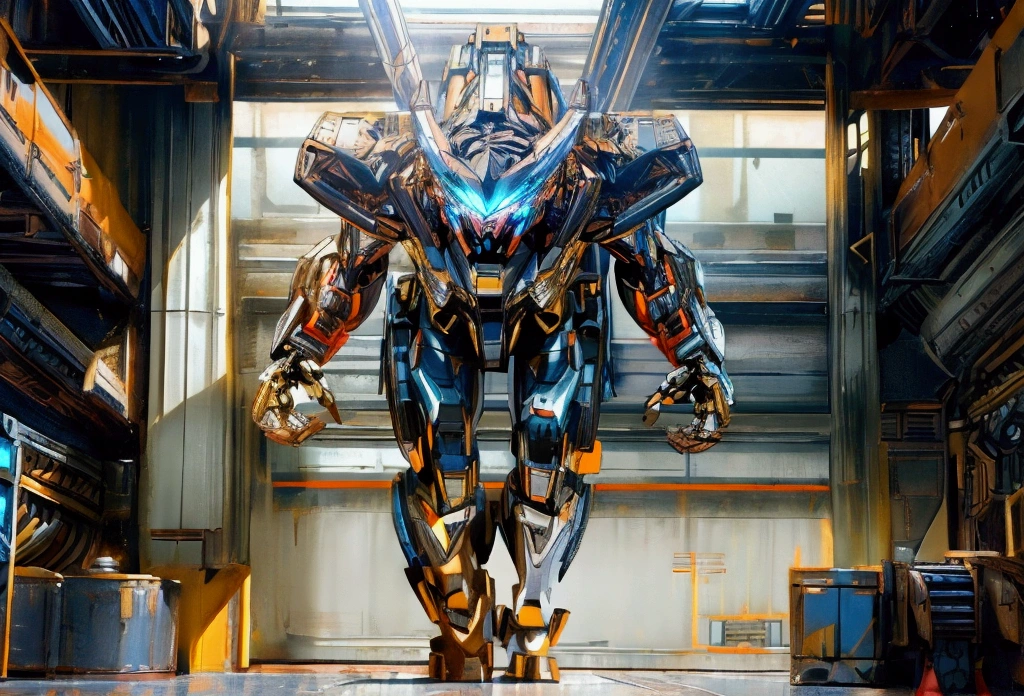 a highly detailed CG unity 8k wallpaper, masterpiece, best lighting, best shadows, extremely detailed and beautiful, 1 boy, blue eyes, black hair, red and black sci-fi bodysuit, high collar, high-tech sci-fi corridor, dynamic pose, intricate machinery, fashionable design