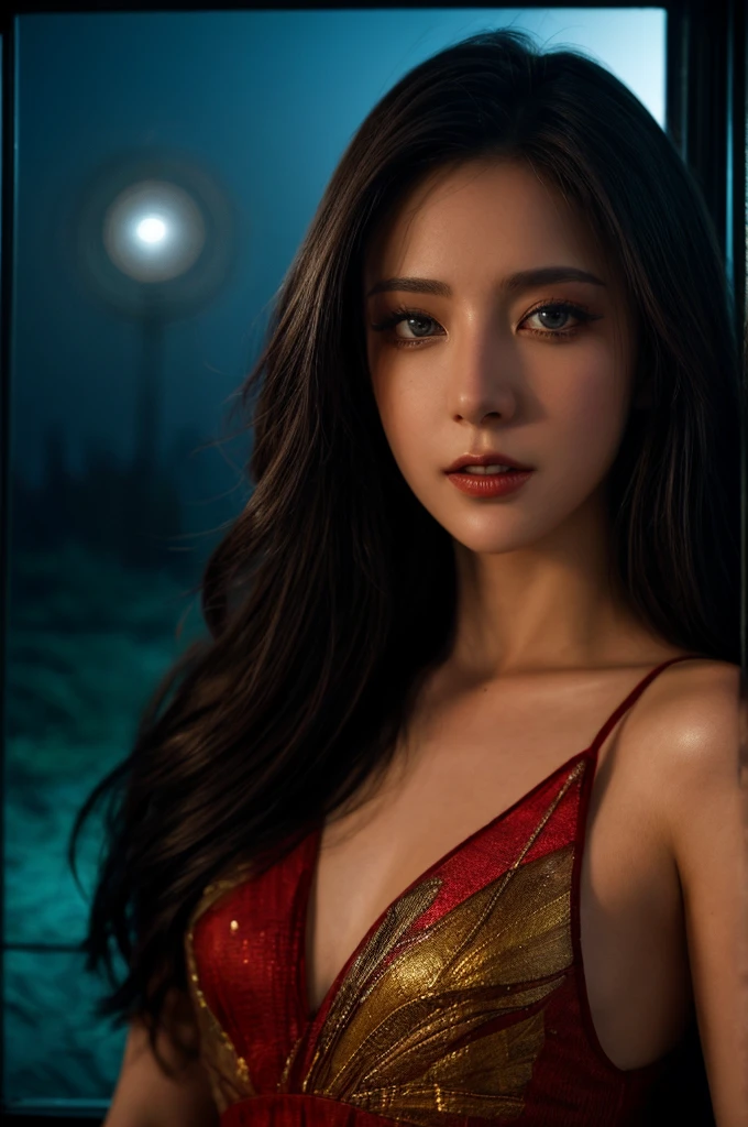 21 yo woman, sexy, dynamic pose, naughty expression, eye makeup, long eyelashes,
detailed eyes, detailed face, looking at viewer, sexy, open mouth,
wearing a stained glass dress, colored stained glass windows dress, butterfly wing textures,
Elaborate accents, Dark eyeliner, (Subtle gestures discernible:1.2), Enigmatic ambiance, nightscape, (windy), Picture taken with a Phase One XF IQ4 150MP Camera, 80mm f/2.8 lens, Precision focusing, Detailed clarity, photorealistic, photograph, photo, dlsr, FujiFilm, extremely high detail, attractive woman, d&d, fantasy, highly detailed, digital painting, artstation, sharp focus, fantasy art, illustration, 8k, in the style of greg rutkowski, natural beauty, aerial photography, drone photography, sweeping landscapes, unique perspectives, epic scale, capturing from above, revealing hidden beauty, showcasing vastness, immersive experience, precise compositions, expert piloting, dynamic angles, cinematic storytelling, showcasing natural wonders, aerial exploration