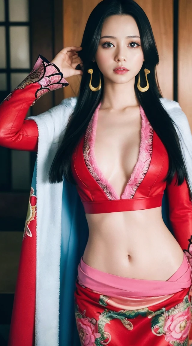 work of art, best qualityer, 1 girl, Arrived (Ghost World), red vest, neckleace, breasts big, looking ahead at viewer, :d, gram, blue sky,