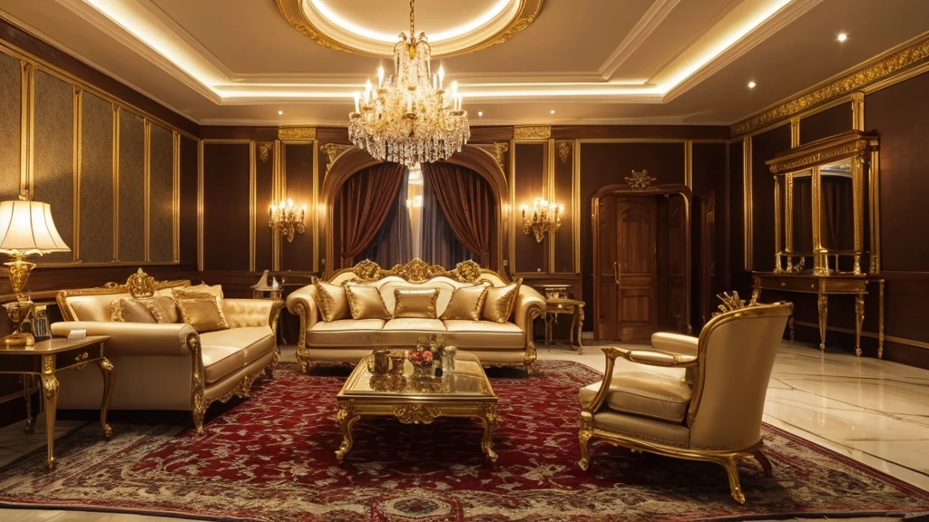 Inside the castle　gold　luxury　living