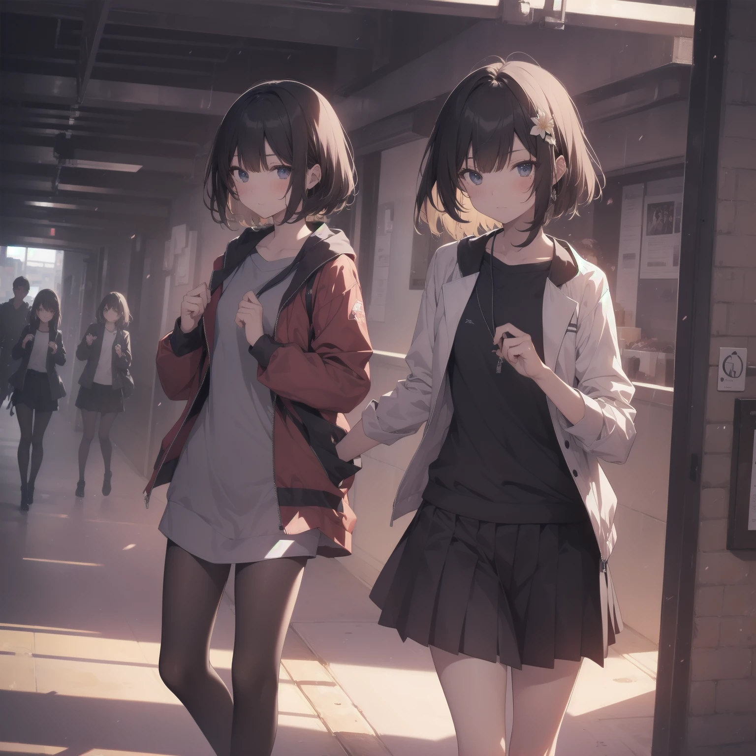 ultra-absurdres-Top quality by artist God, ultra-detailed, high resolution, anime moe artstyle, best anime 8k konachan wallpaper, pixiv contest winner, pool:2810, perfect anatomy,break, 1girl, (Please draw a girl walking sleepily to school alone. )break,(Solo,little female, 13-year-old:1.3),Full limbs, complete fingers,a junior high school student, (very short hair), short cut, flat chest, , small butt, small black eyes, beautiful detailed eyes, well-proportioned iris and pupils, expressive eyes, highres detailed hair, soft expression, school_uniform,  pleated skirt,(Detailed Lighting), (Detailed background), in the School commute route. break,super detailed skin, Best cinematic lighting powered by famous artist, 8k,beauty illustration,photoshop_(medium),very aesthetic,break,((artist:tomose_shunsaku )), artist:clamp ,artist:carnelian ,artist:kantoku ,
