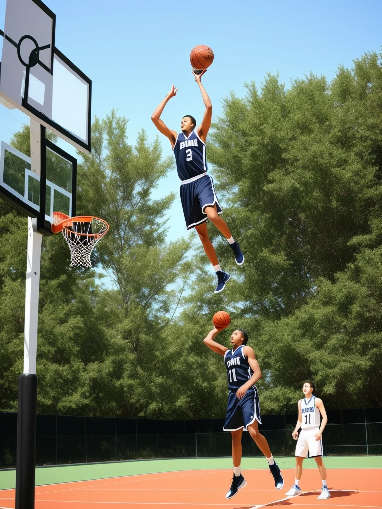 playing basketball