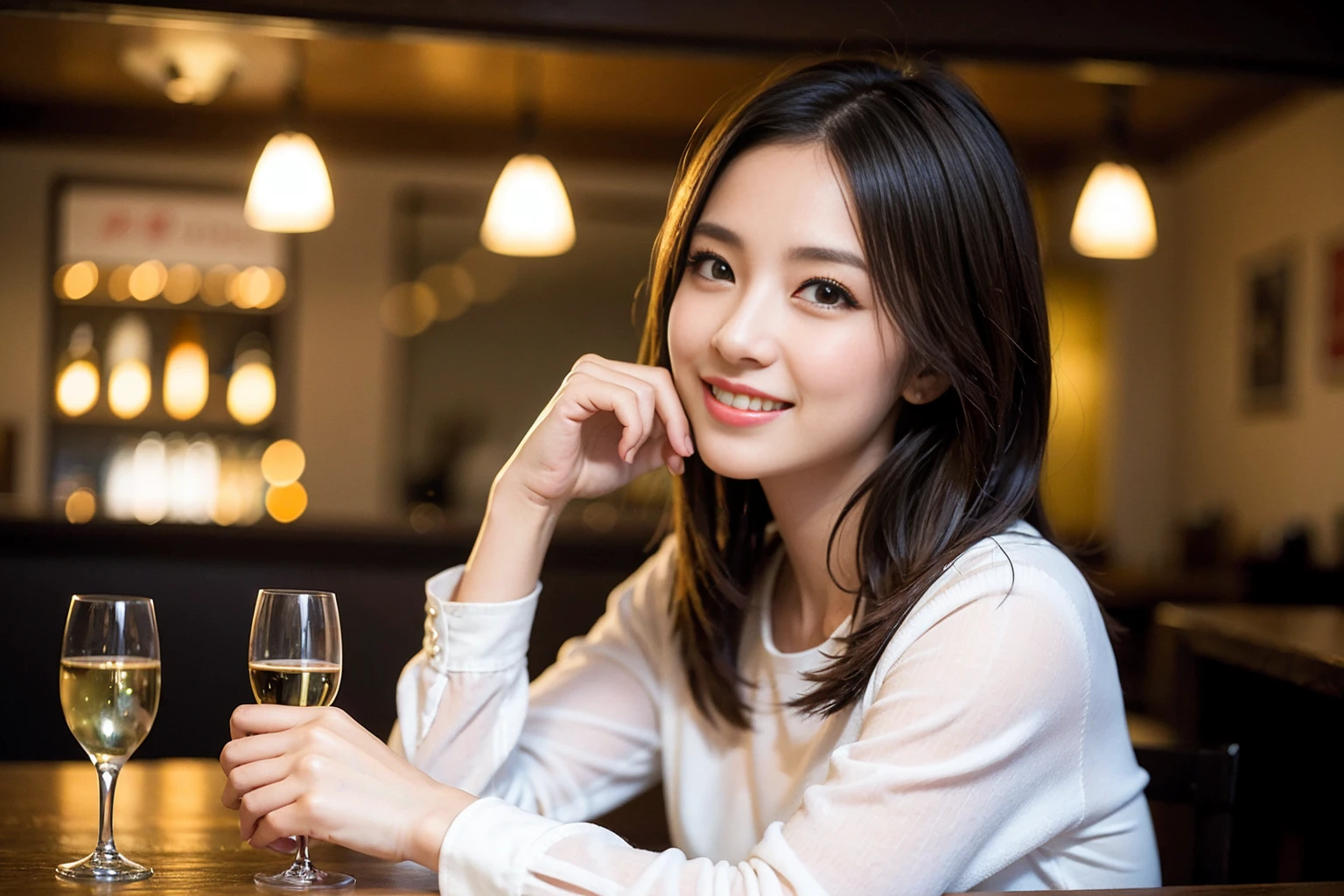 ((Highest quality、8K、masterpiece:1.3))、Shortcuts、cute、slimカップル、modelカップル、actress男優、(Realistic, Intricate details:1.2), full-course dinner、Wine Party、Amazing view of the sunset sky and clouds、A bright smile、short hair,Bright Face、45 years old), 42 years old, red wine 、Appetizers、Italian food、Wine bottle、Champagne、sparkling wine、Two beauties、Brown Hair、Shortcuts、Long sleeve shirt、dress、Beautiful woman 1, (slimな顔), (The body is slim), (Brown Hair), (Shortcuts), cheeks turn a little red,Attractive beauty、restaurant, In a prominent place (From the waist up) Nova Frog Style, actress, model, Upper Body, White wine, slim, wine glass, 中央に置かれたwine glass, smile, (smile: 1.15), Beautiful fine grain, Depth f/2,saturation, High Contrast, Strong light and shadow,Moist Body:1.5、3D texture、Delicate eyes、Brown Hair、The hair is very shiny、