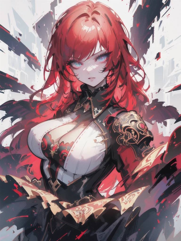 Red hair color,(masterpiece, best quality),(1 lady),(solo),(artstation),(dynamic),(charming),(magical),(unreal engine),(fantastically beautiful),(illustration),(dramatic lighting),(rave background),(neon glow),(maximalist),(extremely detailed eyes and face),(long eyelashes),(intricate details),(vibrant colors),(cinematic lighting),(fantasy portrait)