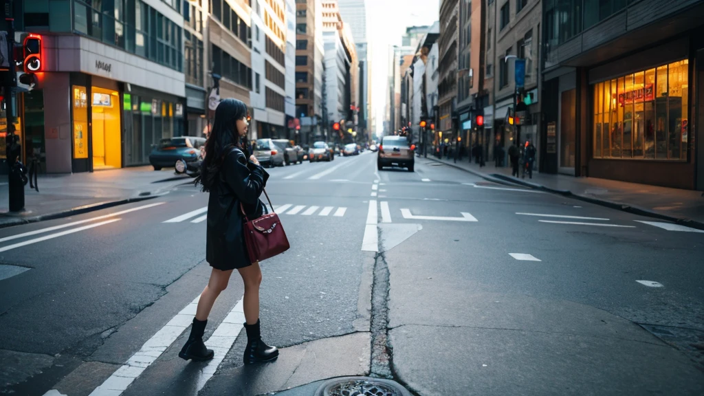 A woman isolated in the city
