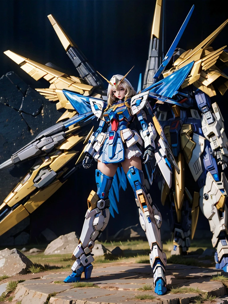 Textured skin, Super Detail, high details, High quality, Best Quality, hight resolution, 1080p, Gorgeous beauty、Girl with Beautiful Mecha Body、(Gundam) Girl with robot body