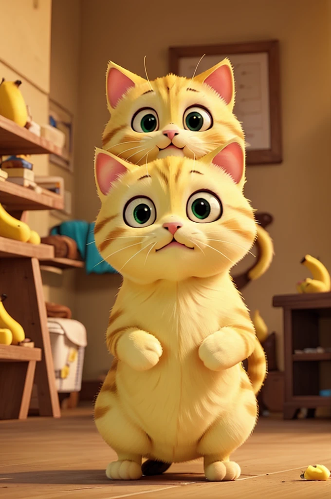 Cute yellow banana cat