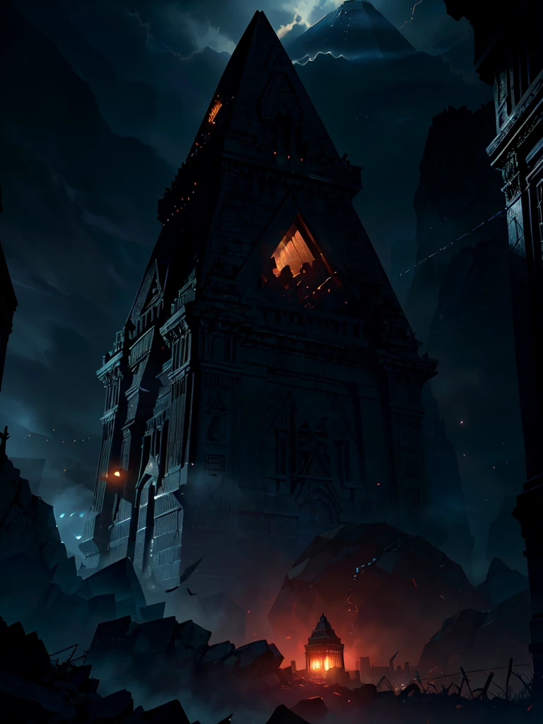 a black oppressive pyramid with red lines, line art, shadow, (best quality,4k,8k,highres,masterpiece:1.2),ultra-detailed,(realistic,photorealistic,photo-realistic:1.37),digital art, concept art, surreal, dark fantasy, dramatic lighting, cinematic, hdr, dramatic atmosphere, moody, chiaroscuro