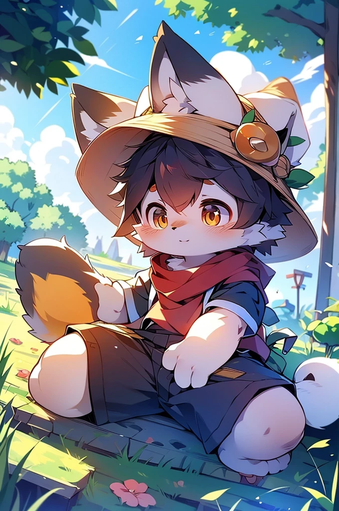 二人の少年が背を向けて棚の上に座っているAnime Styleの絵, Cute Anime, everyone, A cute boy, Fox Ears, Anime Style 4k, Furry Anime, Cute art style, 4k anime wallpaper, Anime Style, 4K Manga Wallpapers, Very very beautiful furry art, Anime Art Wallpapers 8K, Cute Anime style, kemono