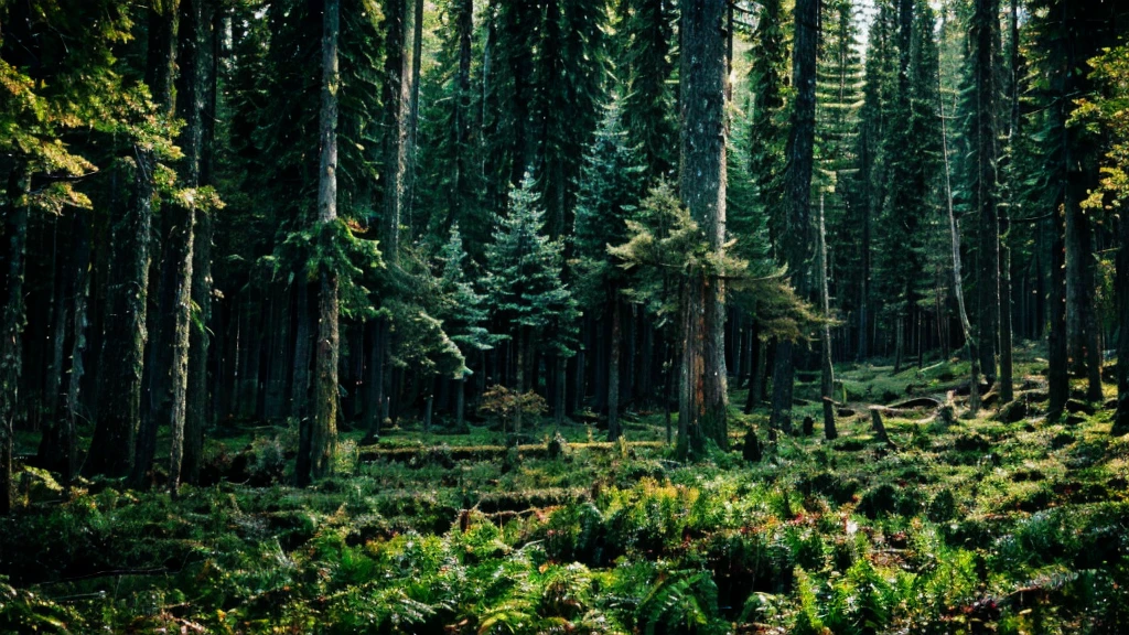 Image inside a taiga forest