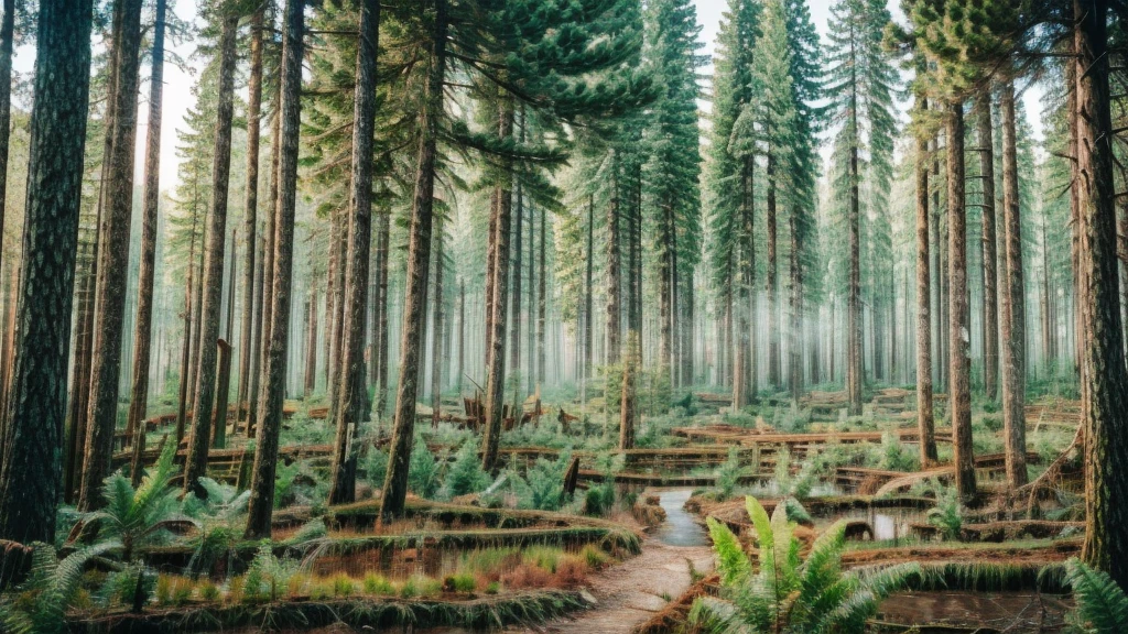 Image inside a taiga forest