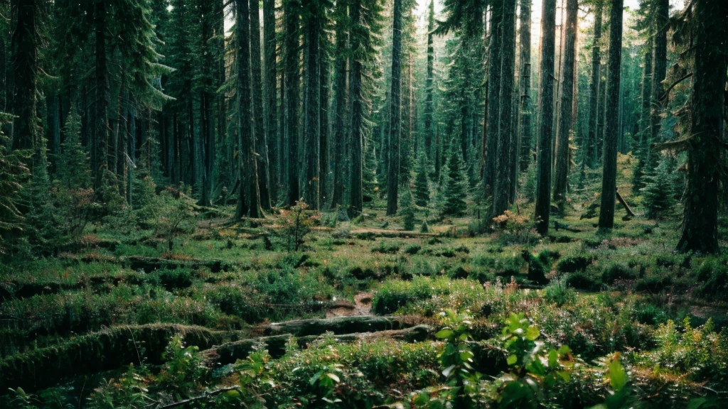 Image inside a taiga forest
