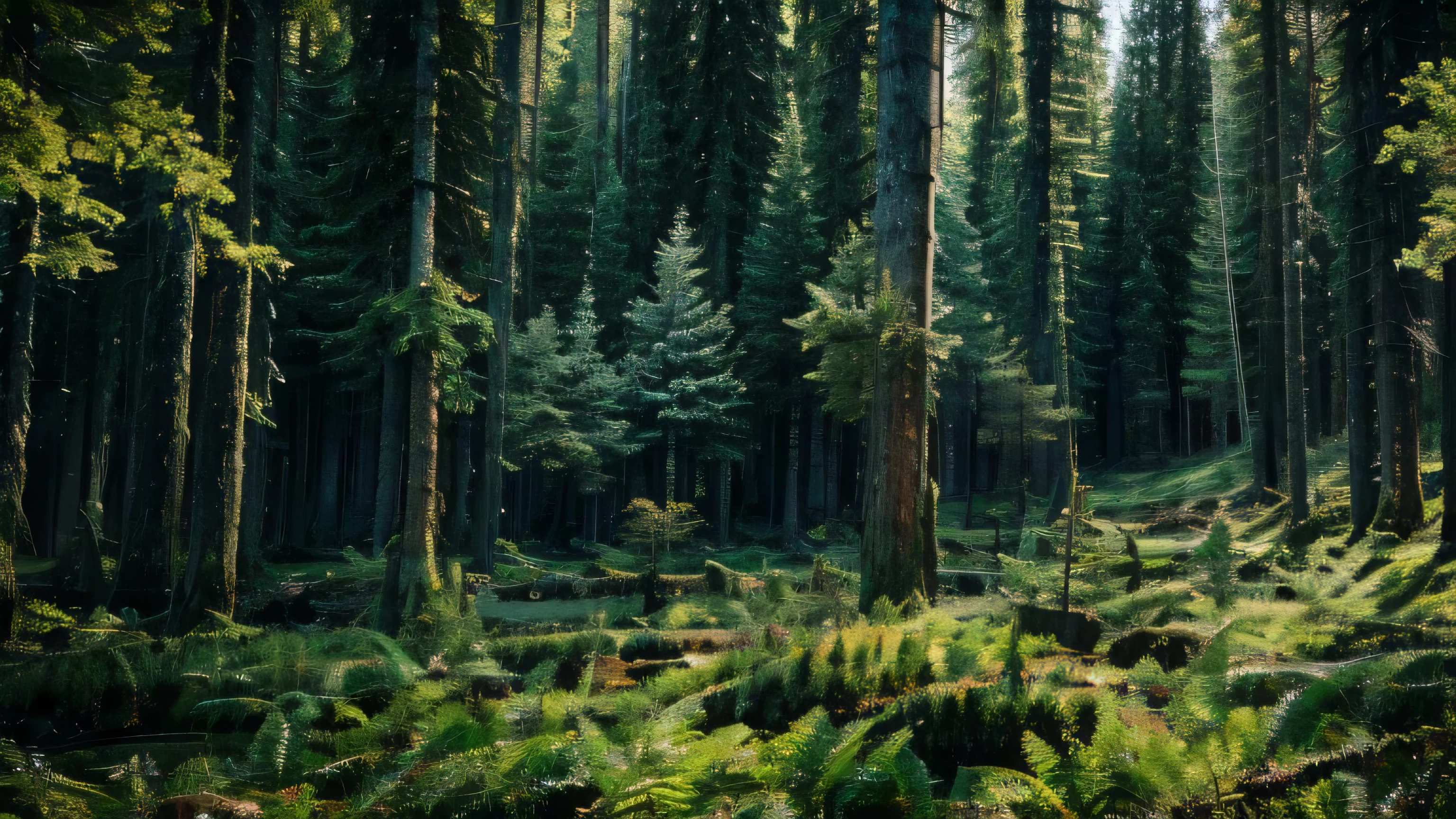 Image inside a taiga forest