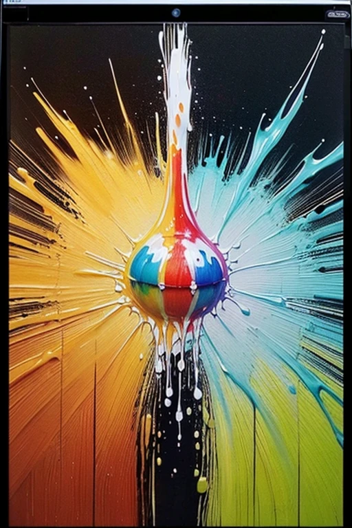 (outrageous quality,High resolution,masterpiece),(realism,Realistic), (The art of painting the body in various colors, Fluorescent paint:1.23), ((Liquid splash screen, Liquid paint:1.35), Very detailed:1.13), (),Colors splash all over the body., photograph