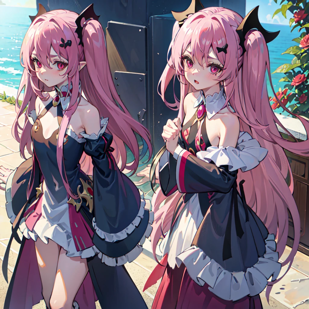 Rizu-kyun, ornament hair, vampire girl, perfectly body, perfectly hands, wave hair, red hair, long hair, green eyes, red swin suit, more details on her clothes, beach scene, red swin suit with black details, night, ornament hair, long hair, 1 girl, Looking at the audience, flowing hair, Beautiful Eyes, Plump and glossy lips, swin suit with too many frills, red swin suit, black laces, red biquini, red gem, Lace trim, luxury gold details, gold jewelry, more details, best quality, Big sparkling eyes, blushing, lace garter, bubbles, solo, centered girl, cowboy shot, perfectly body, perfectly hands, two arms, two legs, two hands, five fingers, perfect anatomy, glowing hair, red hibiscus, 1girl, beach scenery, solo, flowing hair, floating hair, ornament hair, perfectly body, perfectly hands, on the sea, sparkles, more details on her clothes, black details on her dress, holding a bubble tea, ((4k, masterpiece, top-quality)), 8k, best quality, high resolution, UHD, (illustration:0.8), super cute girl, delicate and beautiful face, mature girl, super cute hairstyle, (beautiful detailed eyes:1.6), extremely detailed face, perfect lighting, extremely detailed CG, (perfect hands, perfect anatomy), Best quality 