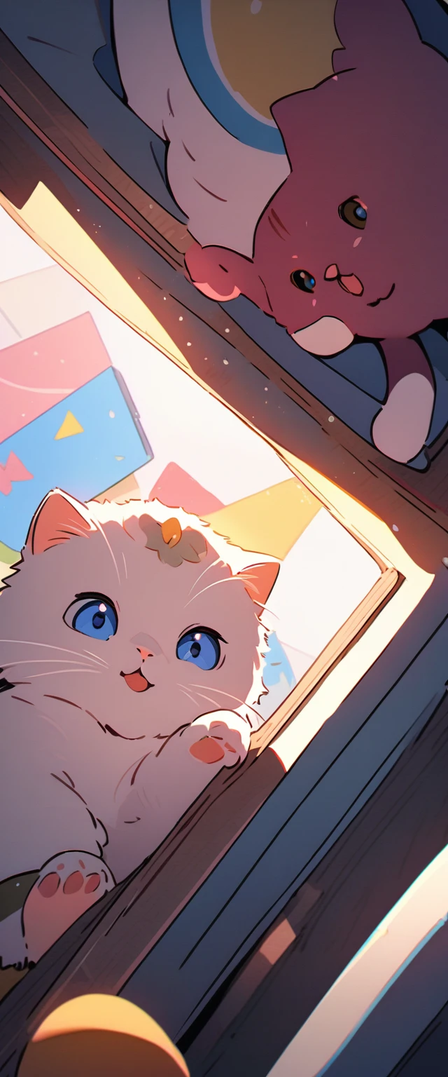 woman\(Small ,cute,cute,10 years old,2 Pigtails,Curly Hair,Hair Color Cosmic,Big eyes,Eye color is cosmic,cute dress,[Cat ear:1.6],smile,Dynamic pose\), break ,background\(internal,Messy room,cute room,A lot of kittens\), break ,quality\(8K,非常に精細なCGユニットのwallpaper, masterpiece,High resolution,top-quality,top-quality real texture skin,Surreal,Increase the resolution,RAW Photos,最高quality,Very detailed,wallpaper,Cinema Lighting,Ray-tracing,Golden Ratio\),(Kitten close-up:1.4),From below